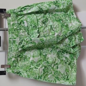 Ganni high rise green cotton poplin shorts (size 36)